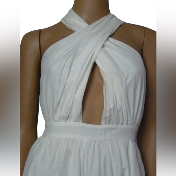 Catherine Malandrino Bleach White Annabeth Crisscross Silk Dress size 4 - Picture 8 of 15